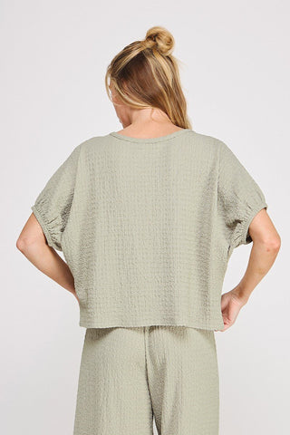 The Coastal Moss Knit Tee - 100 Casual Tops - The Farmhouse