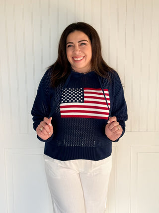 The Coastal Patriot Hooded Sweater - 140 Sweatshirts + Sweaters - The Farmhouse