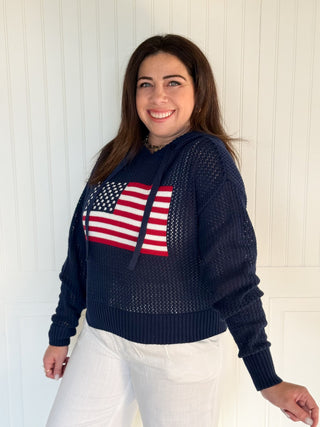 The Coastal Patriot Hooded Sweater - 140 Sweatshirts + Sweaters - The Farmhouse