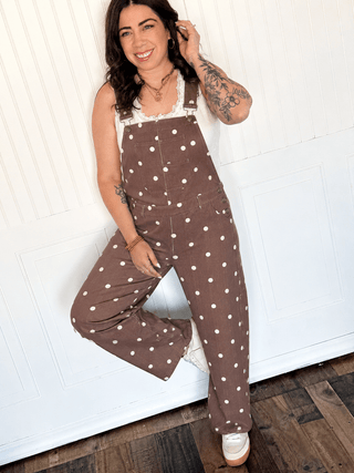 The Cream & Mocha Polka Dot Overalls - 180 One Piece Outfits - The Farmhouse