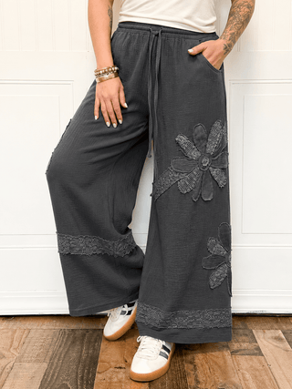 The Crochet Bloom High Rise Wide Legs - 240 Pants - The Farmhouse