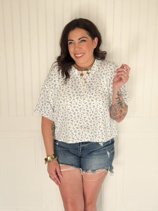 The Daisyfield Henley Knit, Blue - 100 Casual Tops - The Farmhouse