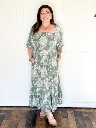 The Dandelion Drift Smocked Midi Dress - 170 Dresses - The Farmhouse