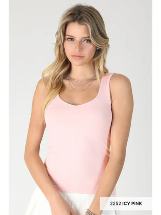 The Darling Neckline Tank, Icy Pink - 130 Basics - The Farmhouse