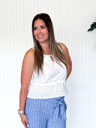 The Delicate Knot Eyelet Top - 100 Casual Tops - The Farmhouse