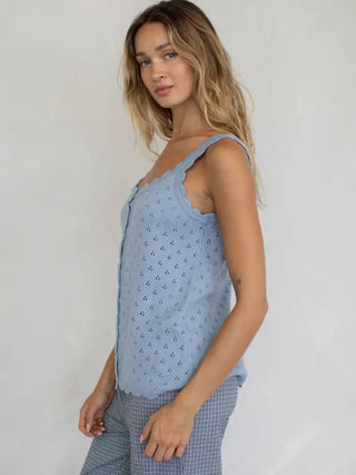 The Delora Ruffle Trim Tank - 110 Blouses - The Farmhouse