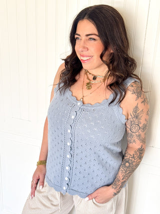 The Delora Ruffle Trim Tank - 110 Blouses - The Farmhouse