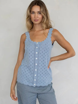 The Delora Ruffle Trim Tank - 110 Blouses - The Farmhouse