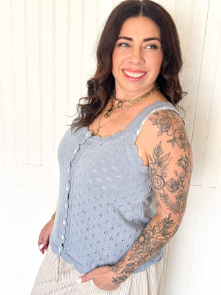 The Delora Ruffle Trim Tank - 110 Blouses - The Farmhouse