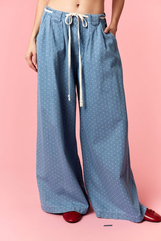 The Dotty Breeze Wide Leg Denim - 240 Pants - The Farmhouse