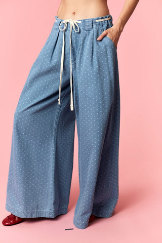 The Dotty Breeze Wide Leg Denim - 240 Pants - The Farmhouse