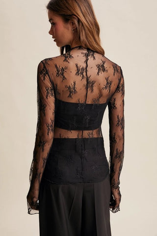 The Ethereal Lace Long Sleeve, Black - 110 Blouses - The Farmhouse