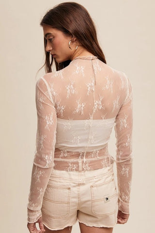 The Ethereal Lace Long Sleeve, Ecru - 110 Blouses - The Farmhouse