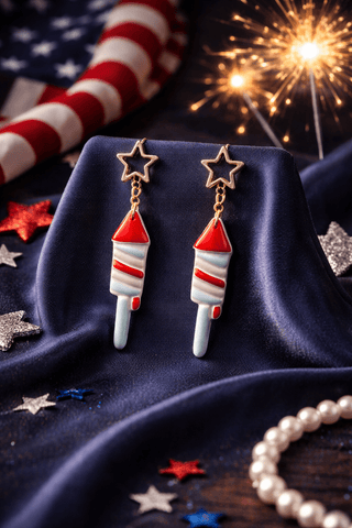 The Firecracker Rocket Dangle Earrings, Stripes - 290 Jewelry - The Farmhouse