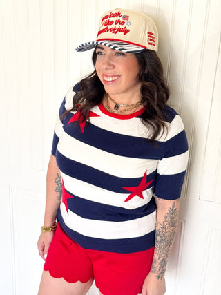 The Firecracker Stripe Pullover - 100 Casual Tops - The Farmhouse