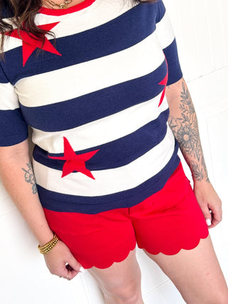The Firecracker Stripe Pullover - 100 Casual Tops - The Farmhouse