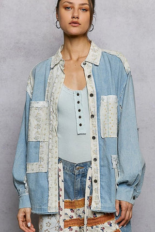 The Floral Story Patchwork Top - 110 Blouses - The Farmhouse