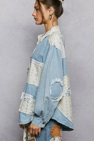 The Floral Story Patchwork Top - 110 Blouses - The Farmhouse