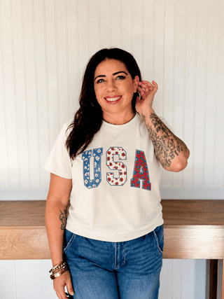 The Flower Power USA Tee - 120 Graphic Tees - The Farmhouse