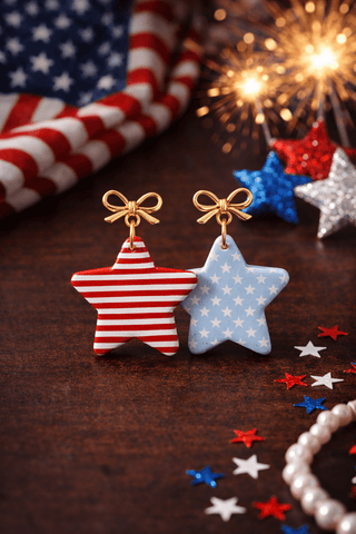 The Freedom Star Charm Drop Earrings, Large - 290 Jewelry - The Farmhouse