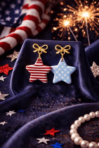 The Freedom Star Charm Drop Earrings, Small - 290 Jewelry - The Farmhouse