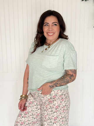 The Fresh Sage Pocket Tee - 100 Casual Tops - The Farmhouse