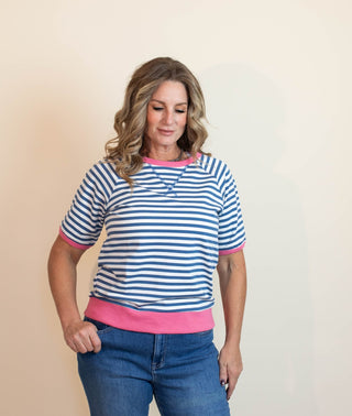 The Fresh Start Stripe Crew Top - 110 Blouses - The Farmhouse