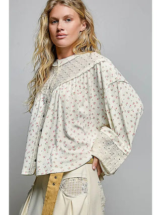 The Garden Eyelet Knit Blouse - 110 Blouses - The Farmhouse