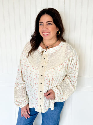 The Garden Eyelet Knit Blouse - 110 Blouses - The Farmhouse