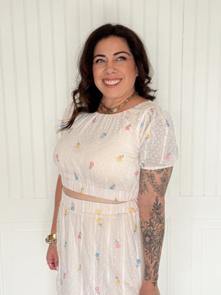 The Garden Sprig Embroidered Blouse - 100 Casual Tops - The Farmhouse