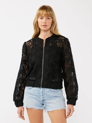 The Garden Stitch Bomber Jacket, Black - 150 Kimonos + Cardigans - The Farmhouse