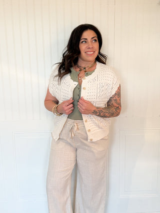 The Harmony Pattern Scallop Cardi - 100 Casual Tops - The Farmhouse