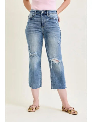 The Highline Distressed Crop Wide Leg - 210 Jeans - The Farmhouse
