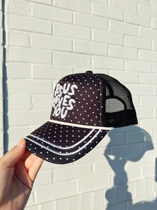 The Jesus Loves You Polka Dot Cap - 260 Fashion Accessories - The Farmhouse