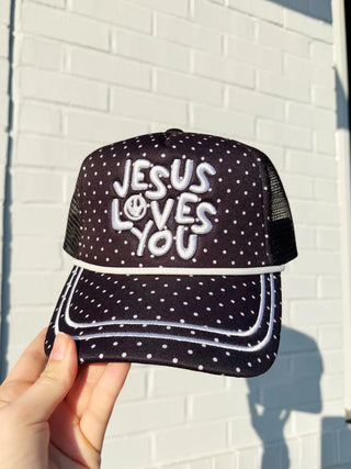 The Jesus Loves You Polka Dot Cap - 260 Fashion Accessories - The Farmhouse