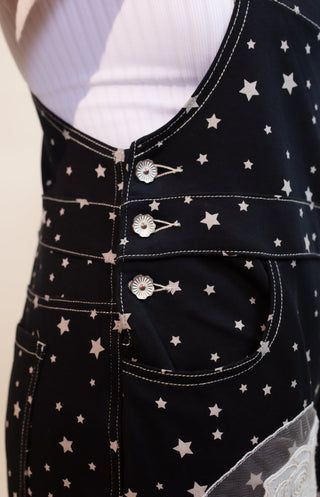 The Lace & Bloom Patchwork Overalls, Black Star - 180 One Piece Outfits - The Farmhouse