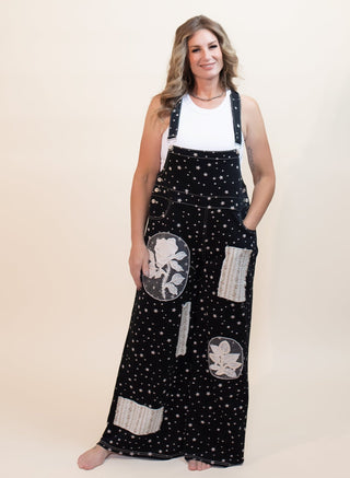The Lace & Bloom Patchwork Overalls, Black Star - 180 One Piece Outfits - The Farmhouse