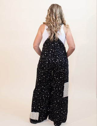The Lace & Bloom Patchwork Overalls, Black Star - 180 One Piece Outfits - The Farmhouse