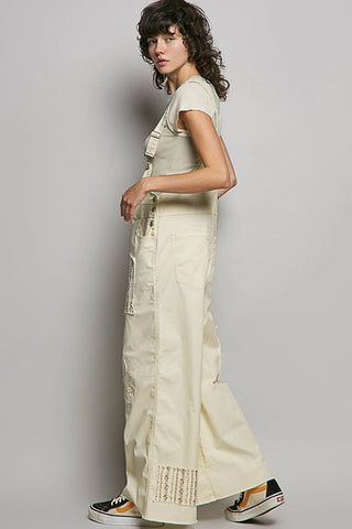 The Lace & Bloom Patchwork Overalls, Natural - 180 One Piece Outfits - The Farmhouse