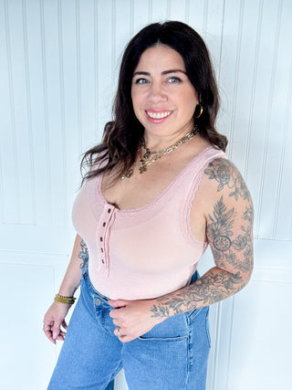 The Lace Edge Everyday Tank, Soft Pink - 110 Blouses - The Farmhouse