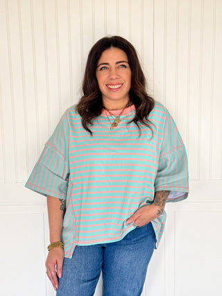 The Laidback Colorblock Knit Top - 110 Blouses - The Farmhouse