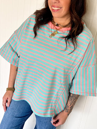 The Laidback Colorblock Knit Top - 110 Blouses - The Farmhouse