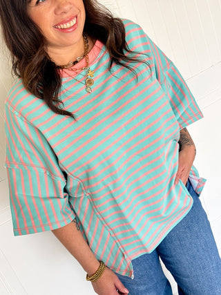 The Laidback Colorblock Knit Top - 110 Blouses - The Farmhouse