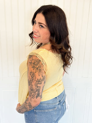 The Lemon Chiffon Lace Tank - 130 Basics - The Farmhouse