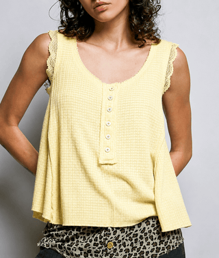 The Lemon Chiffon Lace Tank - 130 Basics - The Farmhouse