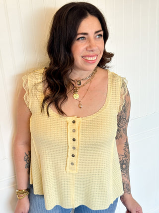The Lemon Chiffon Lace Tank - 130 Basics - The Farmhouse
