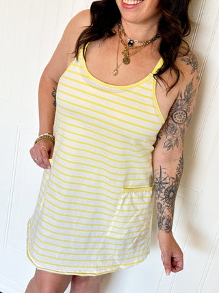 The Lemon Drop Layered Romper Dress - 250 Activewear + Lounge - The Farmhouse