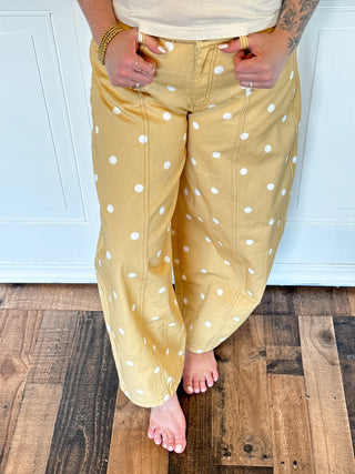 The Lemon Drop Polka Wide Pants - 240 Pants - The Farmhouse