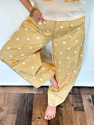 The Lemon Drop Polka Wide Pants - 240 Pants - The Farmhouse
