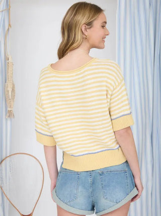 The Lemon Meringue Stripe Sweater - 140 Sweatshirts + Sweaters - The Farmhouse